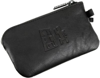 oxmox Leren sleutelgeval Leather Keyholder Pure Metal Round Black zwart