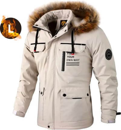 Livano Winterjas Voor Heren - Parka - Winter - Jas - Volwassen - Wit - Maat L