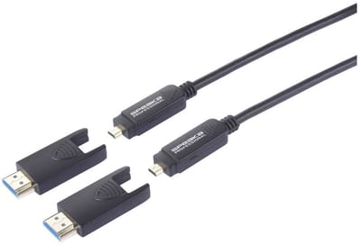 SpeaKa Professional SP-13597804 HDMI-kabel Glasvezel / HDMI Aansluitkabel HDMI-A-stekker, HDMI-micro-D-stekker, HDMI-A-stekker, HDMI-micro-D-stekker