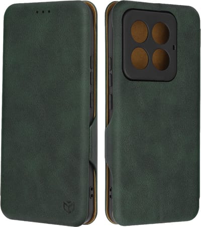 Hoesje geschikt voor Xiaomi 14 Pro - Techsuit Safe+ Book Wallet Case - Donkergroen