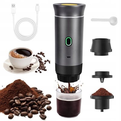 Koffiezetter - 60ml Draadloze Cups Machine - 3-in-1 & 7500mAh Accu - 15 Bar Druk & Zelfverwarmend - Voor Camping, Auto & Reizen - Eenvoudig in Gebruik & Schoon