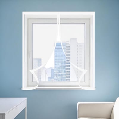 Magnetische Vliegengordijn 170 x 130 cm Zonder Boren Klamboe, Vliegengaas Automatische Sluiting Voor Ramen en Deuren in Woningen, Appartementen en Slaapkamers, Wit