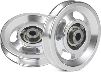 2 Stuks 95 mm Kabelrollen, Fitness Katrollen van Aluminium, 300 kg Laadcapaciteit, Voor Garage Deuren, Rolsystemen, Sportuitrusting en Krachttraining
