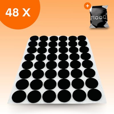 FLOOQ Anti Kras Zelfklevend Meubelvilt Zwart - 48 stuks - Rond - 2,0 cm diameter - Voor Meubels