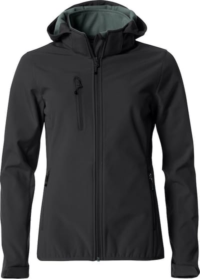 Clique Softshell jas met Capuchon Basic Dames - Zwart - Maat XS/34