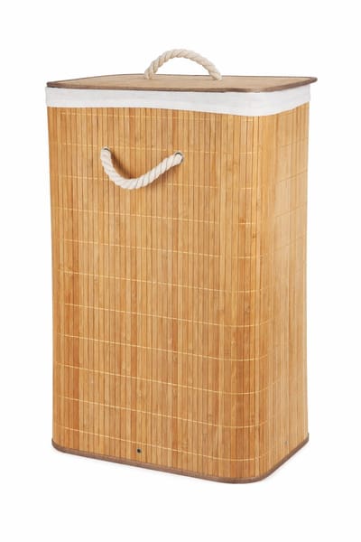 HEM Wasmand Bamboe Opvouwbaar 60L – Wasbox met Deksel en Waszak – Wasmand Badkamer Slaapkamer – Naturel Houtlook – Inclusief HEM Microvezeldoekje