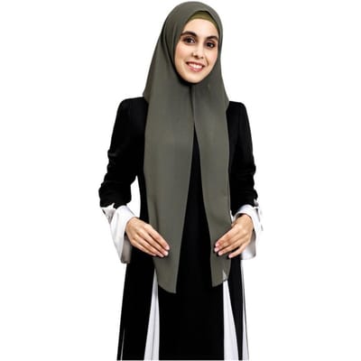 Nieuwe Magnetische Gesp Direct Chiffon Hijab Klaar Om Te Dragen Eenvoudige Hijab Sjaal Grote Maat Effen Kleur Turban Voor Vrouwen black