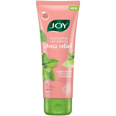 Joy Mood Uplifting Gommage au Sucre Adoucissant pour la Peau 200 ml Lot de 1 | Gommage Exfoliant pour le Visage à la Menthe Verte et à l'Eucalyptus, 100% Végétalien pink