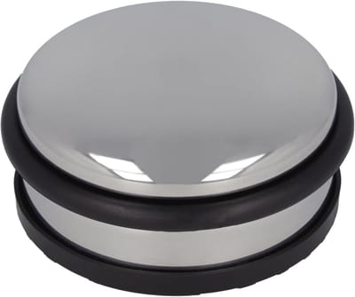 Rond Deurstop Roestvrij Staal 10 x 4 cm - 1200 g Zilver