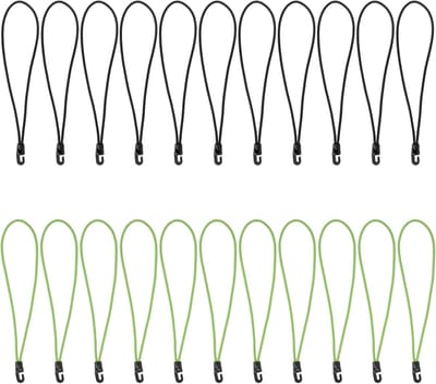 22 Stuks Stoere Spanbanden met Haken - 26 cm Elastische Bagagespanner voor Zeilen en Kamperen