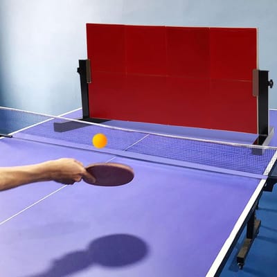 Tafeltennis Rebound Board - Retourplank Trainingsapparaat - Zelftraining Tafeltennis - 360° Hoekverstelling - 66 x 33 cm - Zwart Rood