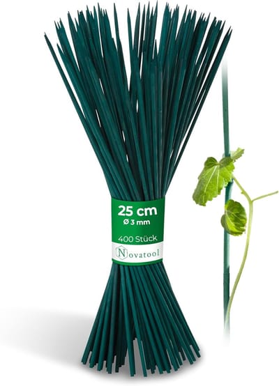 400x gespleten stokjes 25 cm x 3,0 mm I Groen I Trellis tomatenstokjes bamboe plantenstokjes houten stokjes voor orchideeën plantenstokjes bloemenstokjes