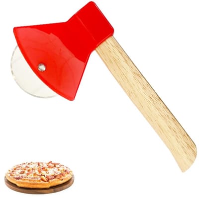 Dailygoods- Pizzasnijder in de vorm van een bijl - Roestvrij staal - Bakgereedschap - Creatief cadeau - Voor pizza/wafels/pannenkoeken - Lichtgewicht ontwerp