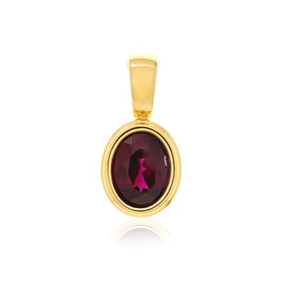Cavill - Gouden Hanger 9K Geel Goud - 2,3 ct Ovaal Geslepen Tocantin Granaat - Luxe Bezelzetting - Braziliaanse Edelsteen 20x10 mm
