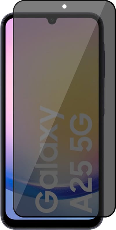 Privacy Screenprotector geschikt voor Samsung Galaxy A25 / A24 - Volledig Dekkend Glas Screen Protector