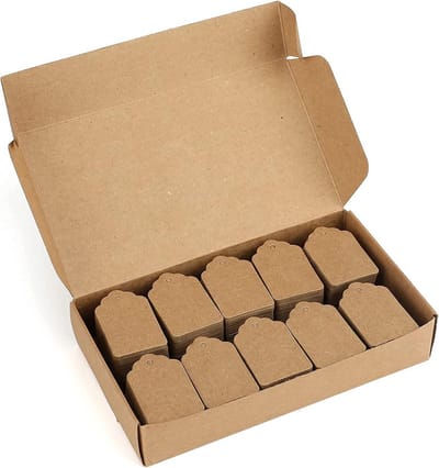 Prijslabels en Cadeaulabels voor Kleding, Sieraden en Knutselprojecten, 32 mm x 50 mm, 1000 Stuks, Bruin