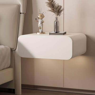 Zwevend Nachtkastje - Wandkastje Laden - Compacte Opslag - Massief Houten Constructie - 35 cm Breed - Beige