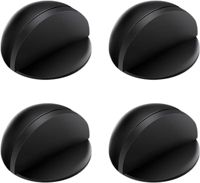Door Stopper - RVS - Zelfklevend - Rubber Bumper voor Balkons en Harde Vloeren - Zwart