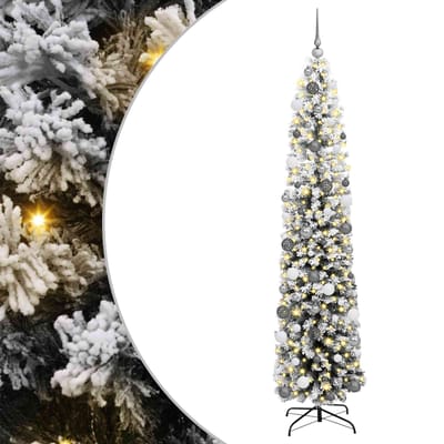 vidaXL Kunstkerstboom Groen 210 cm PVC en Staal en Kunststof