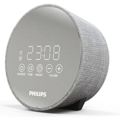 Philips TADR402/12 wekkerradio - FM-digitale tuner - dubbele wekker met zachte wekfunctie - USB-oplaadpoort - nachtlampje - batterijreserve