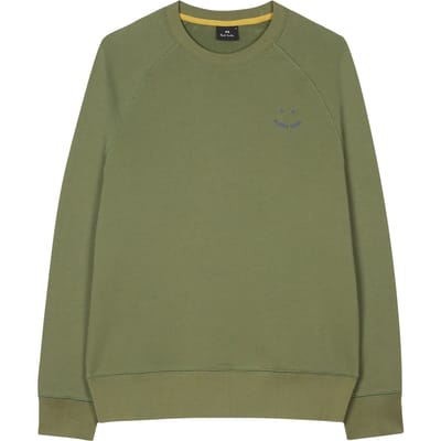 Paul Smith Ps Happy Sweatshirt Greyish Green Maat: L | Sweaters Outlet | Heren | Groen