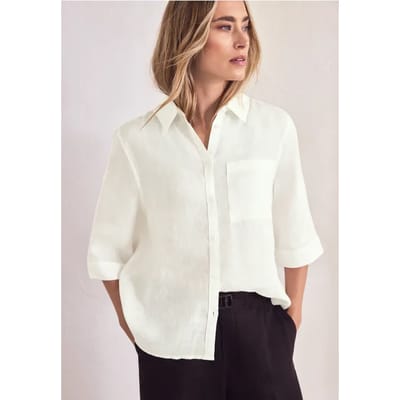 Linnen blouse met 3/4 mouwen