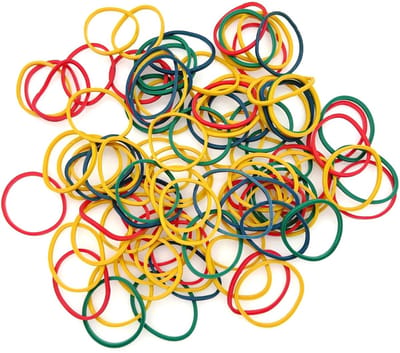 Dailygoods- Elastieken 100 Stuks - Gekleurde Dikke Stretchbanden - 25 mm x 1,5 mm - Robuuste Elastische Rubberbanden - Voor Kantoor/Thuis - Rubberen Banden
