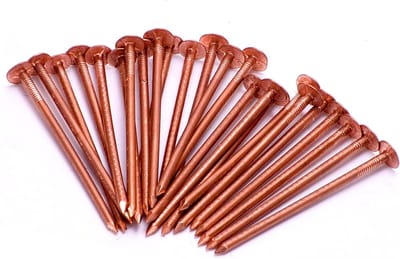 Koperen Nagels - Bevestigingsmateriaal - Houtverbindingen Maken - 999% Puur Metaal - 65mm Lengte - Koperkleurig