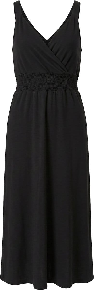Angel of Style - Dames - Midi-jurk van jersey mouwloos wikkelmodel - Zwart - Maat 56