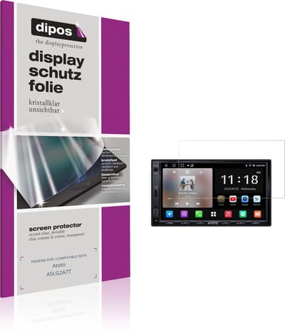 dipos – 2x Beschermfolie geschikt voor Atoto A5LG2A7T | Krasbestendige & heldere Screenprotector Ultra-Thin