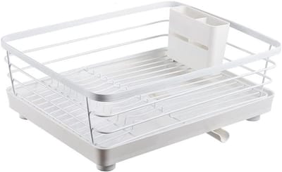Afdruiprek Afwasrek - Keuken Organizer - Afwas Drogen - Draaibare Afvoer - 39.5 cm - Wit