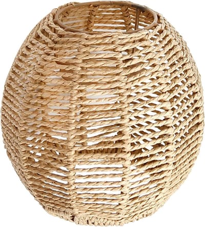 Handgeweven Rieten Lampenkap voor Bohemian Interieur, Perfect voor Woonkamer, Keuken en Eetkamer Decoratie