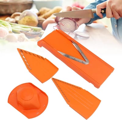 Allecto Plus - Handmatige Mandoline Snijmachine Groentensnijder V-mes met Handbescherming voor Groenten, Ui, Knoflook, Aardappel