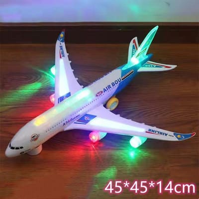 Avion Jouet Électronique avec Rotation Automatique, Lumières Clignotantes et Sons Musicaux - Cadeau Avion pour Garçons & Filles Âge 3-12
