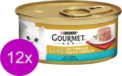 12x Gourmet Gold - Hartig Torentje Tonijn - Kattenvoer - 85g