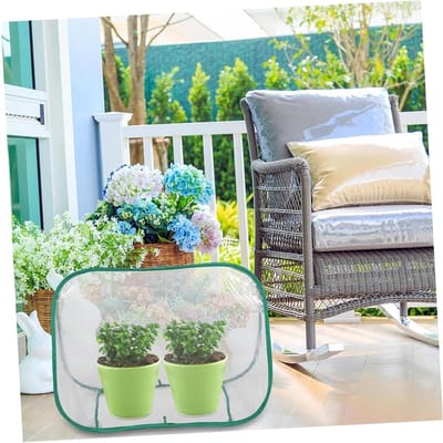 Mini Kas Tent - Plantenhuisje Beschermhoes - Planten Beschermen - Driehoekige Vorm - 90x60x60cm - Groen