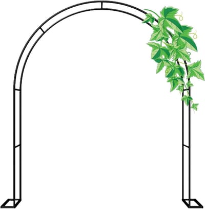 Rozenboog Tuinboog - Decoratief Rooster - Planten Ondersteunen - Roestvrij Verzinkt Staal - Tot 350 cm Breed - Zwart