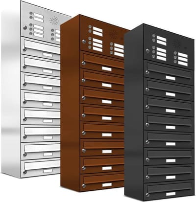 Brievenbus 8 klein type 2_Brievenbus met intercompaneel _8_adressen__RVS
