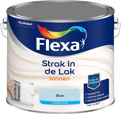 Flexa - Strak In De Lak Binnenlak Zijdeglans - Blue - Mengverf - 2,5 L