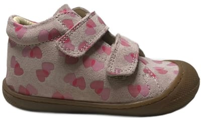 Naturino - Cocoon - Mt 19 - velcro's bumper hartjes lederen sneakers - roze