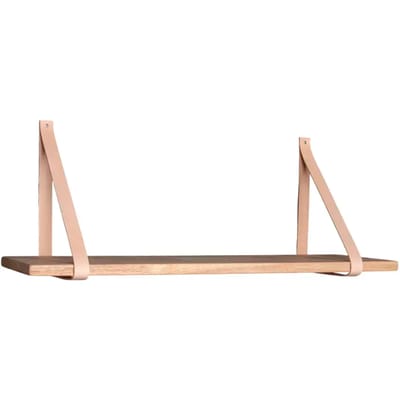 Forno Plank -natuurlijke olie met bruine lederen banden - 80x20 cm