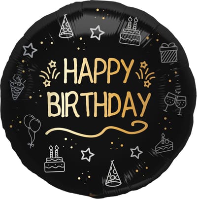 Folat - Folieballon shining glam happy birthday - 45 cm