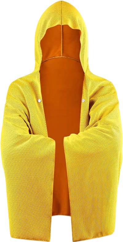 Koelende Capuchoncape – Badponcho, Strandhanddoek, Sneldrogende Badcape en Zwemponcho 4-in-1, Superabsorberende Oversized Handdoek voor Strand, Zwembad en Reizen - Geel