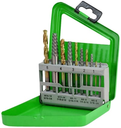 Hofftech Tapeind uitdraai- en boorset - M1 t/m M5 - 10-delig - Diverse maten