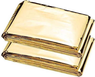 Comfort Aid Nooddeken/reddingsdeken/isolatiedeken - 2x - 160 x 210 cm - goud - warmtedeken