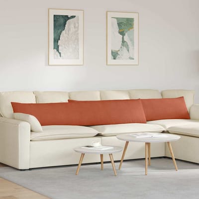 vidaXL - Zitkussens - 2 - pcs - Rood - Oranje - 200 - x - 40 - cm - Corduroy - stof