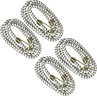 Bungee Touw Set - Elastisch Koord - Lading Vastzetten - Heavy Duty Haken - 180 cm Lengte - Zwart
