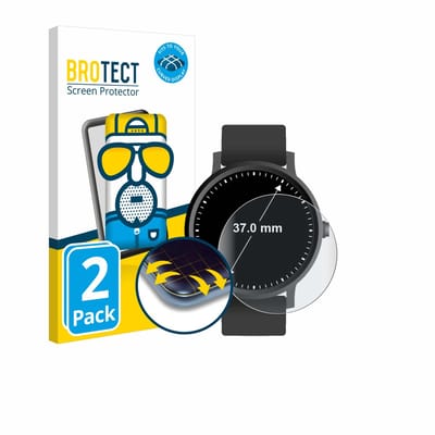 BROTECT - Screenprotector voor Horloges (Rond, ø: 37 mm) - Folie Beschermfolie matte volledig dekking 2 Stuks