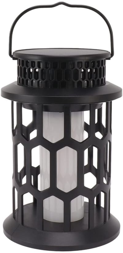 Allecto - Outdoor Hangende Lantaarn - Zonne-energie - Flikkerende Vlam Effect - Decoratief Licht - Tuin en Patio Verlichting - 28 LED - Perfect voo...