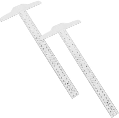 Set van 2 Transparante 30 cm T-Linialen voor Tekenen en Meten